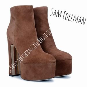 🆕⭐Sam Edelman chocolate suede extreme platform boots